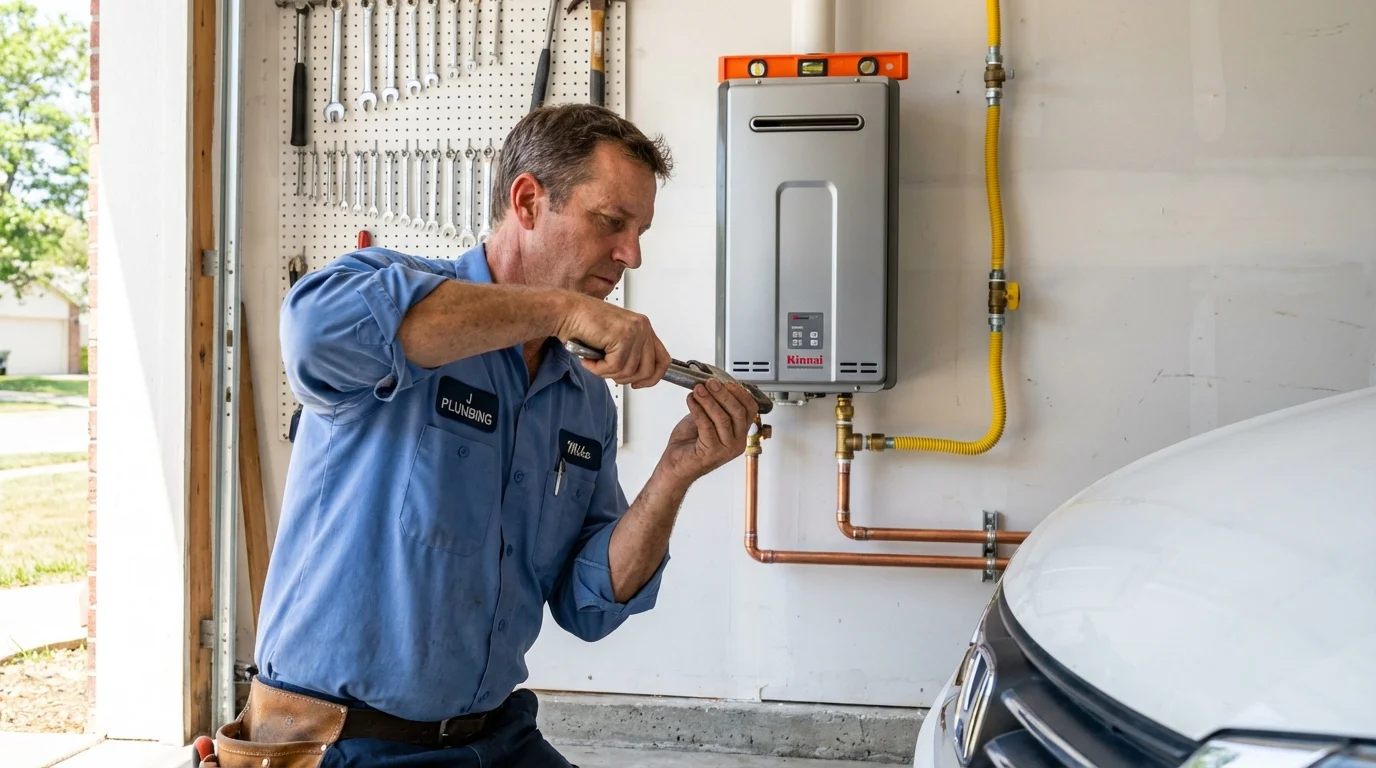 Tankless water heater installation by a Johns Plumbing LLC plumber in Westwego
